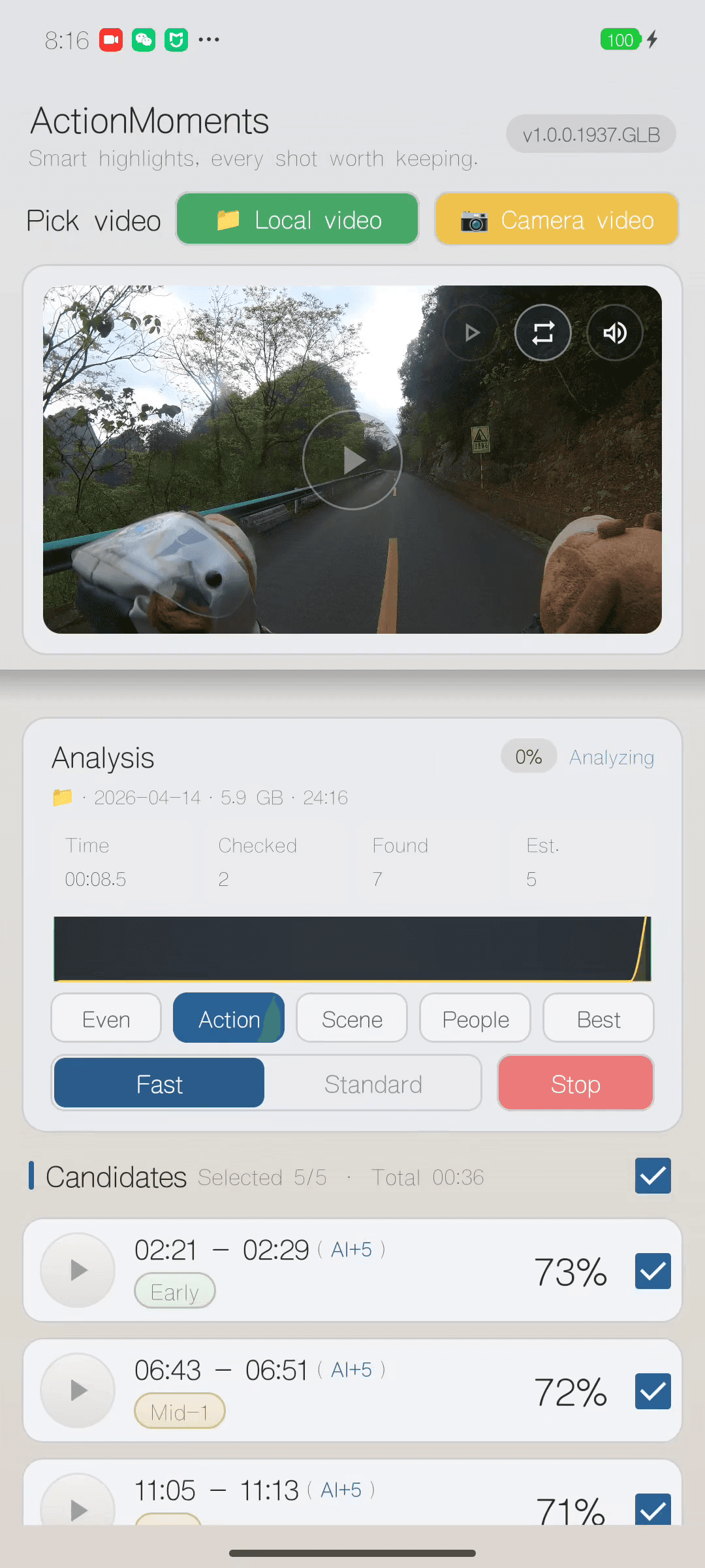 ActionMoments analysis overview